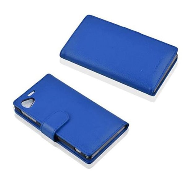 Fodral för Sony Xperia Z1 COMPACT Etui i LJUST BLÅT Hölje Skydd i strukturerad konstläder med fack Blå