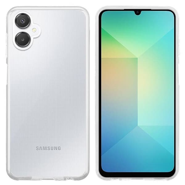 Transparent stötsäker silikonfodral för Samsung Galaxy A06 Vit