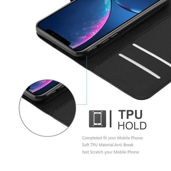 Cadorabo fodral till Apple iPhone XR - i svart - Bokställ funktion Svart