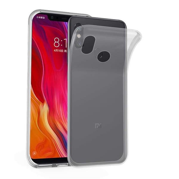 Transparent stötsäker silikonfodral för Xiaomi Mi 8 Vit