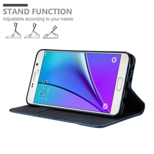Portföljfodral - CADORABO - Galaxy NOTE 5 - Syntetiskt läder - Brun - Osynlig magnetstängning kastanj