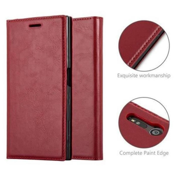 Sony Xperia XZ - XZs Fodral i APPLE RED från Cadorabo (INVISIBLE MAGNETIC CLOSURE Design) Fullt skyddsfodral med
