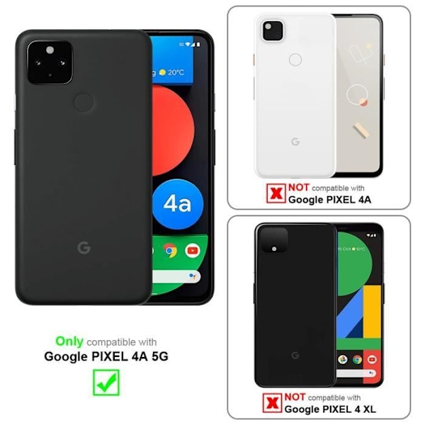 Cadorabo 3x Fullscreen skyddsglas för Google Pixel 4a 5G - 3x Härdat glas skydd för skärmen