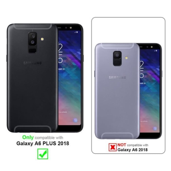 Cadorabo Fodral för Samsung Galaxy A6 PLUS 2018 i ROSA - BLÅT Skyddsfodral Fodral Tvåfärgat härdat glas