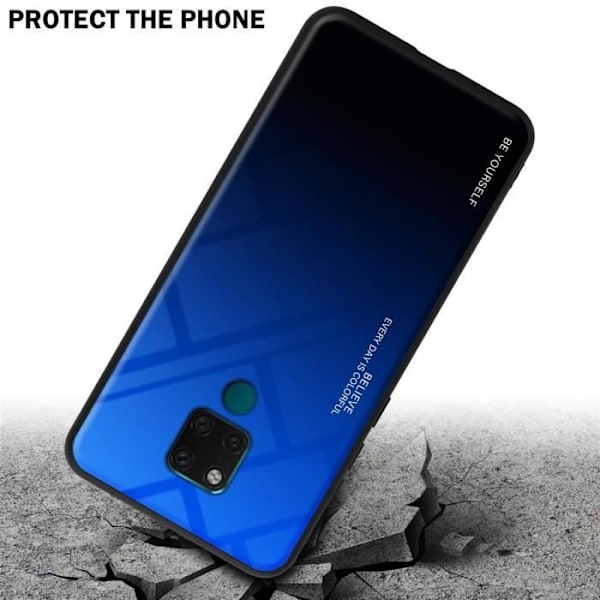 Fodral för Huawei MATE 20 skal i BLÅTT - SVART Fodral skyddsskydd tvåfärgad TPU MÖRKBLÅ