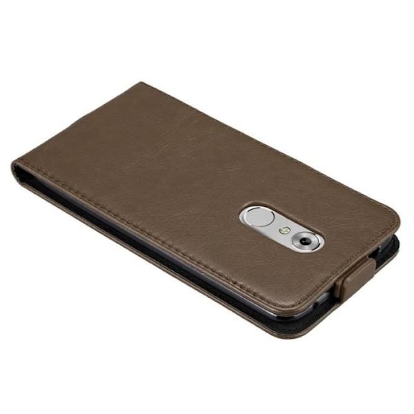 Flip-fodral - CADORABO - ZTE Axon 7 - Läderimitation - Brun - Magnetstängning kastanj