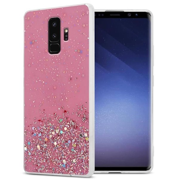 Coque - CADORABO - Samsung Galaxy S9 PLUS - Rose - Paillettes - Skydd av silikon TPU Rosa