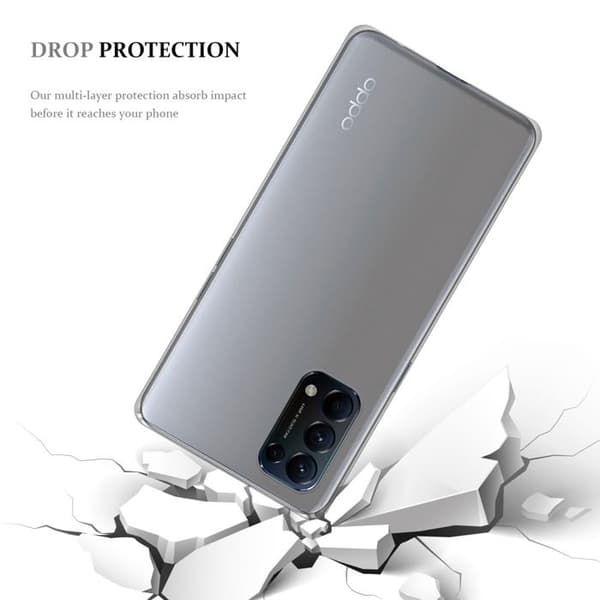 Transparent stötsäker silikonfodral för Oppo FIND X3 LITE Vit
