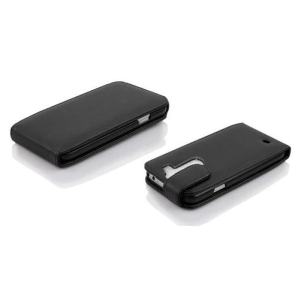 Cadorabo LG G3 DESIGN FLIP Style Fodral Fodral i konstläder Struktur JET SVART