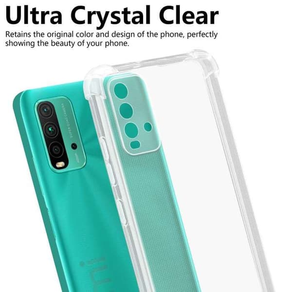 Transparent stötsäker silikonfodral för Xiaomi RedMi 9T Vit