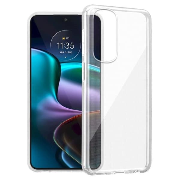 Transparent stötsäker silikonfodral för Motorola EDGE 30 Vit