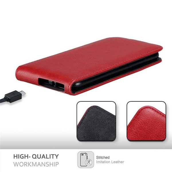 Coque för Sony Xperia XA Etui i RÖDA APPLE Fodral Skydd Flip magnetisk Plånbok Röd