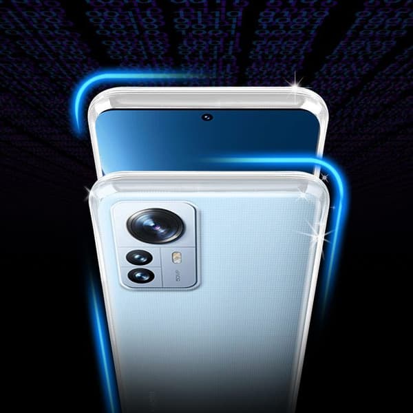 Transparent stötsäker silikonfodral för Xiaomi 12 PRO Vit