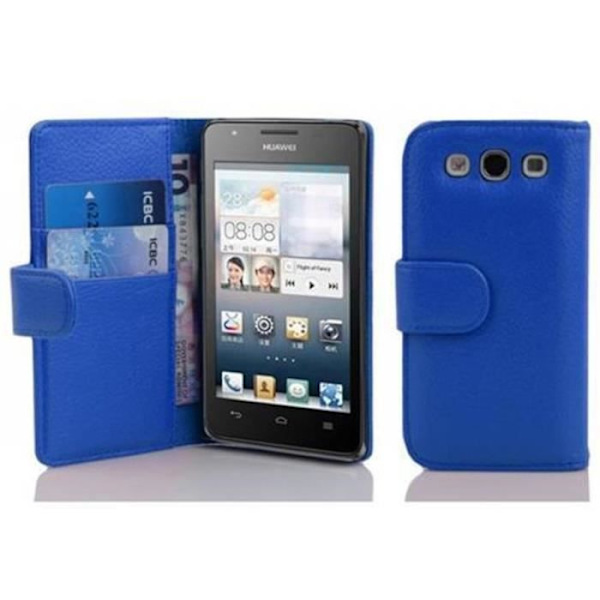 Cadorabo - Fodral Fodral för > Huawei ASCEND G525 - G520 < – Fodral Fodral Bumper Wallet (med kortplatser) i BLÅTT