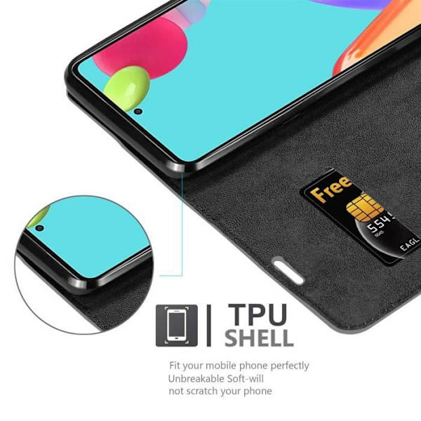 Coque - CADORABO - Samsung Galaxy A52 (4G/5G) / A52s - Grå Titan - Magnetisk stängning - Ställfunktion TITANGÅR