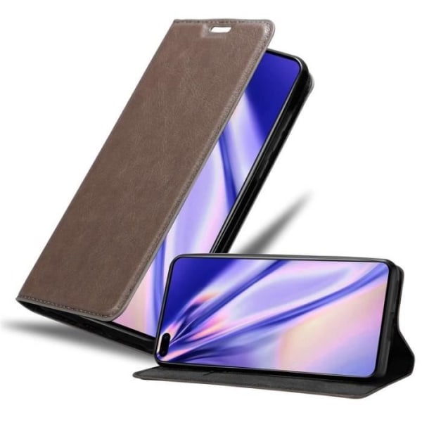 Coque - CADORABO - Huawei P40 - Syntetisk läder - Magnetstängning - Ställfunktion kastanj