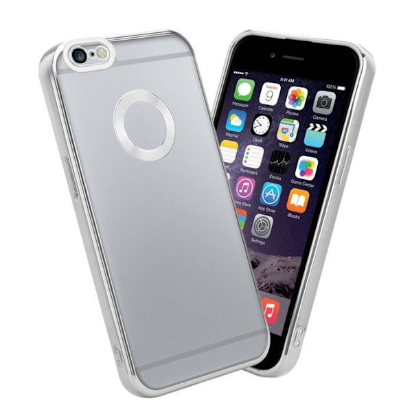 Fodral för Apple iPhone 6 / 6S Fodral i genomskinlig - Silver Flexibel TPU silikonfodral Fodral Skydd Krom Vit