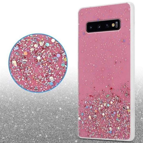Fodral till Samsung Galaxy S10 PLUS Fodral i rosa med glitterfodral Skyddande silikon TPU Glitter paljetter