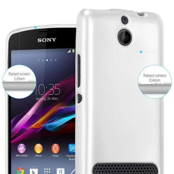 Cadorabo-fodral fungerar med Sony Xperia E1 i METALLISKT SILVER - Stötsäker och reptålig TPU-silikonhölje - Ultratunt
