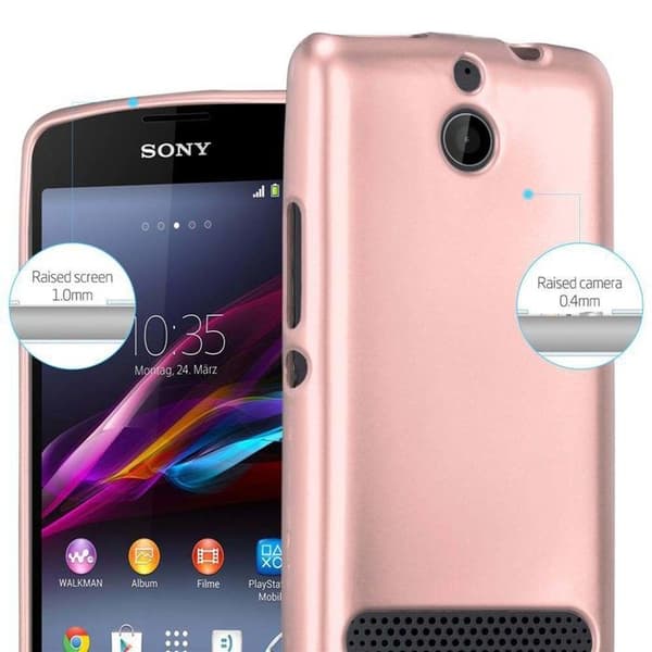 Skyddsfodral för Sony Xperia E1 Skyddsfodral i MATTE ROSEGULD Design Ros