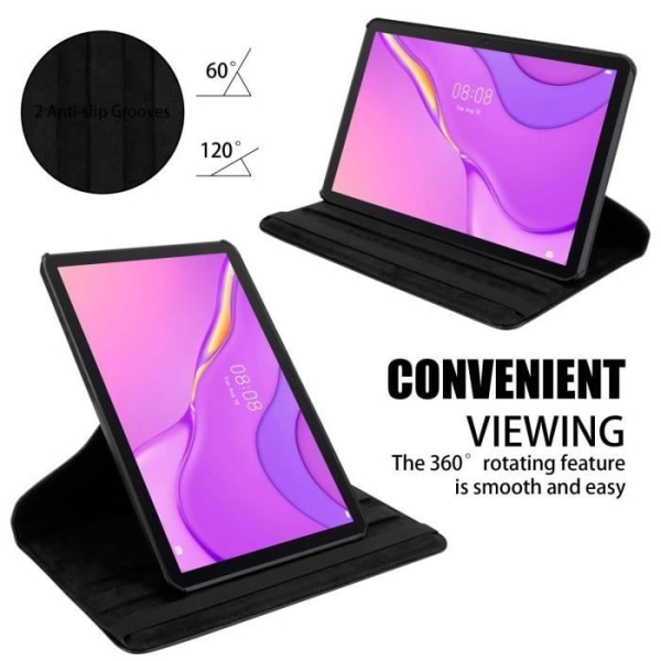 Tabletfodral - Cadorabo - Huawei MatePad T 10/T 10s - Svart Sureau - 360° skydd - Inbyggt ställ NOIR SUREAU