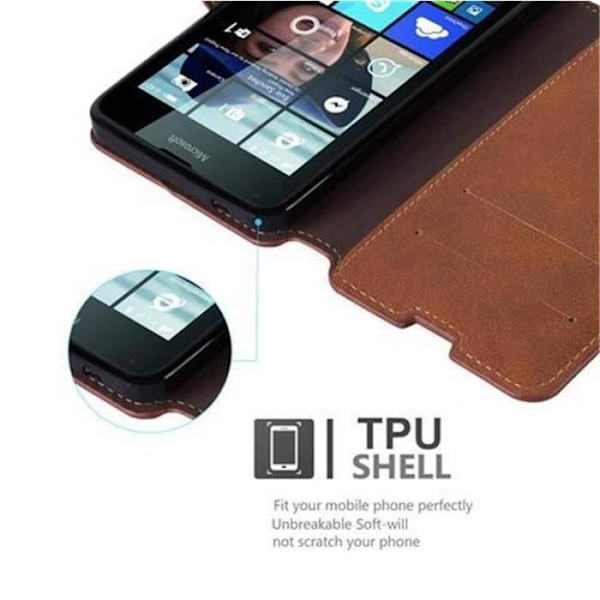 Cadorabo – Retro Look Fodral Skal för > Nokia Lumia 640 < – Used Look Plånbok (med horisontellt stativ och fack för