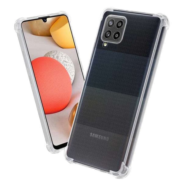 Transparent stötsäker silikonfodral för Samsung Galaxy A42 5G / M42 5G Vit