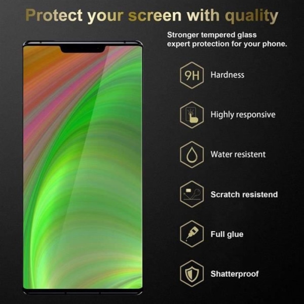 Cadorabo härdat glas för Huawei MATE 30 PRO i TRANSPARENT med SVART - Skärmskydd med heltäckande glas