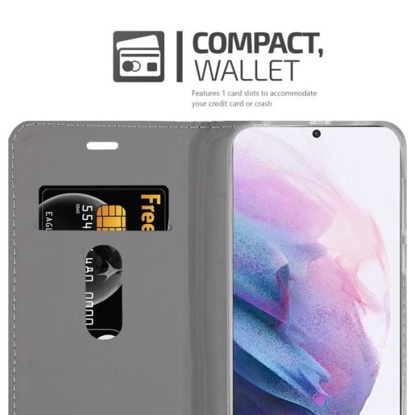 Coque - CADORABO - Samsung Galaxy S21 PLUS - MÖRKT SVART BLÅ - Syntetiskt läder - Magnetisk stängning MÖRKBLÅ SVART
