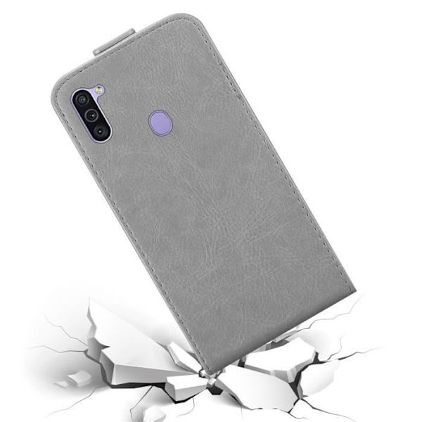 Etui för Samsung Galaxy A11/M11 - CADORABO - Titangrå - Syntetläder - Magnetisk stängning - Flip-design TITANGÅR