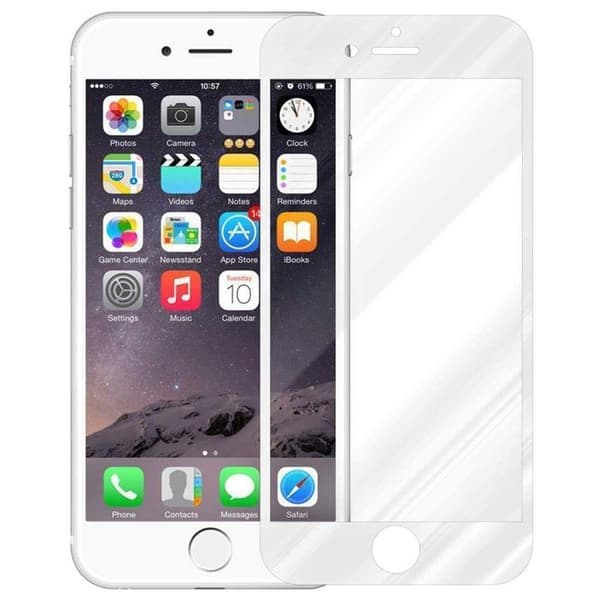 Helt härdat glas skärmskydd för iPhone 6 / 6S Vit
