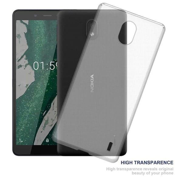 Transparent stötsäker silikonfodral för Nokia 1 PLUS Vit