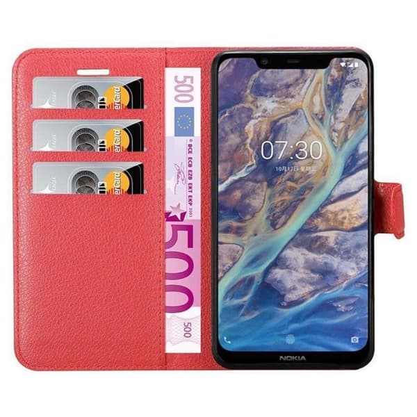 Fodral för Nokia 7.1 PLUS / X7 i KIRSCHRÖD Röd