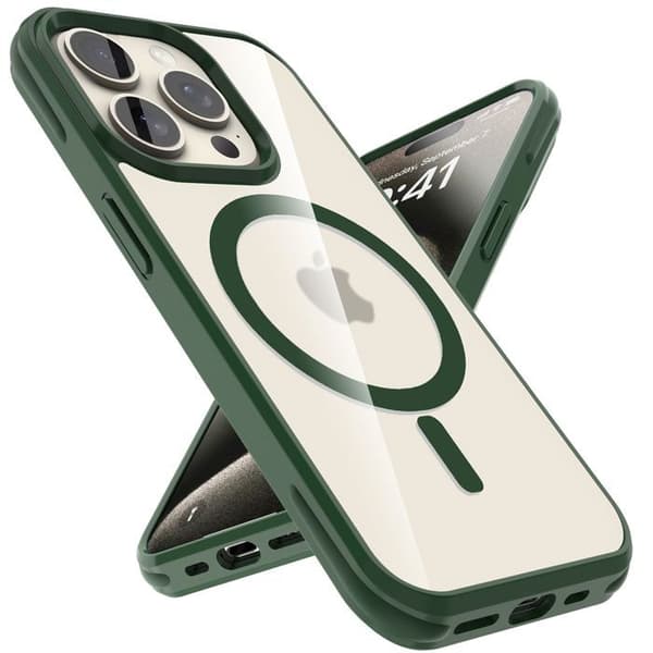 iPhone 15 PRO MAX-fodral i Grön MagSafe Kompatibel Stötsäker Grön