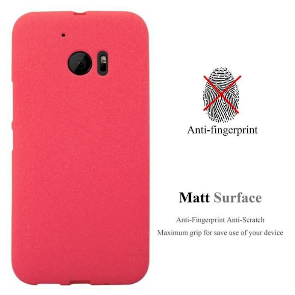 Cadorabo Fodral fungerar med HTC ONE M10 i FROST RED - Stötsäker och reptålig TPU silikonskydd - Ultra Slim Skyddsgel