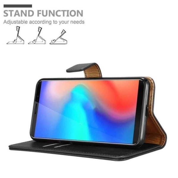 Fodral - CADORABO - Cubot J3 PRO - Läderimitation - Svart - Stativfunktion Svart