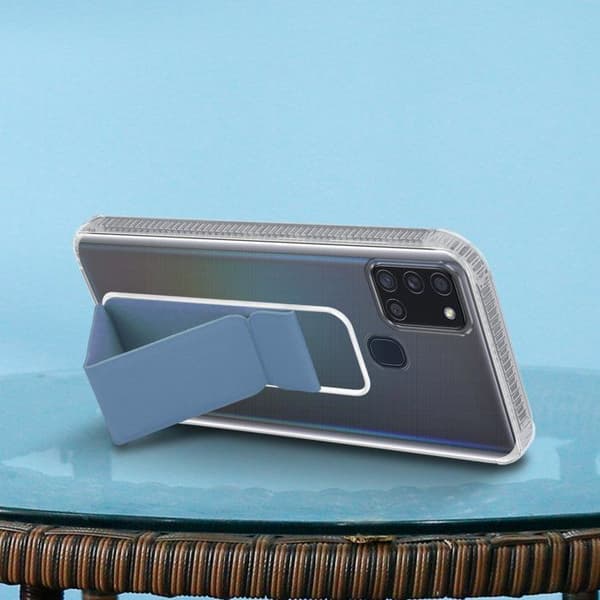 Skydd för Samsung Galaxy A21s LJUST BLÅ med stöd och ställfunktion Blå