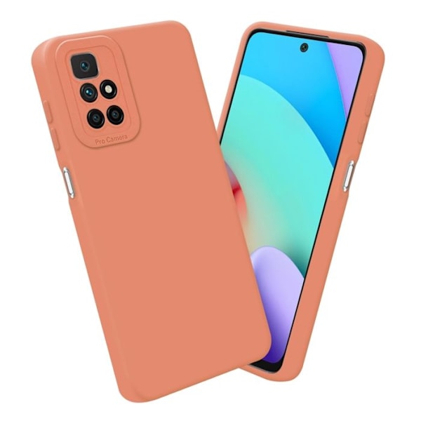 Skyddsskal för Xiaomi RedMi 10 i FLUID LJUST ORANGE Fodral Etui Täcka i flexibel TPU-silikon Skydd Gul