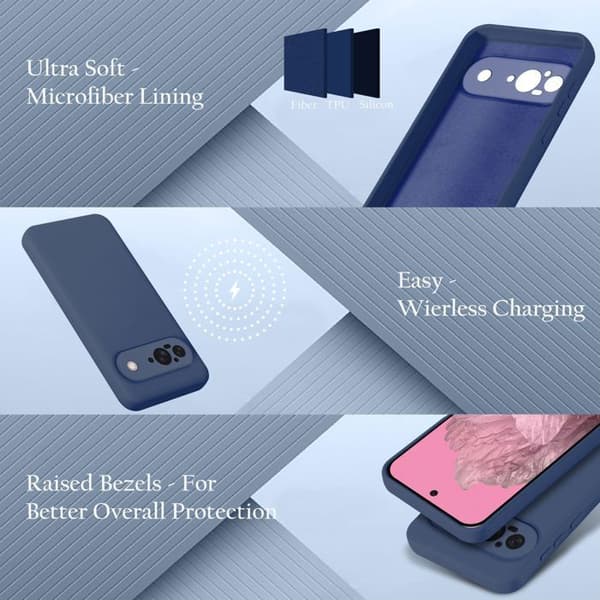 Skal för Google Pixel 9 Stötabsorberande i LIQUID BLUE Blå