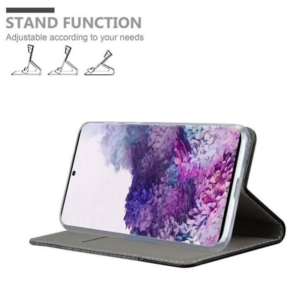 Plånboksfodral - CADORABO - Samsung Galaxy S20 PLUS - Läderimitation - Svart - Stativfunktion Svart