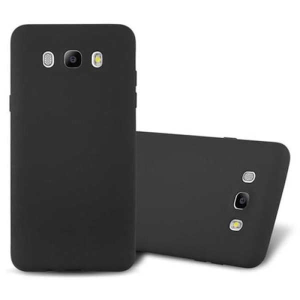Fodral Samsung Galaxy J7 2016 (6) FROST SVART Cadorabo FROST Fodral TPU Silikonskydd Fodral Fodral Ultra Slim Fin Bumper