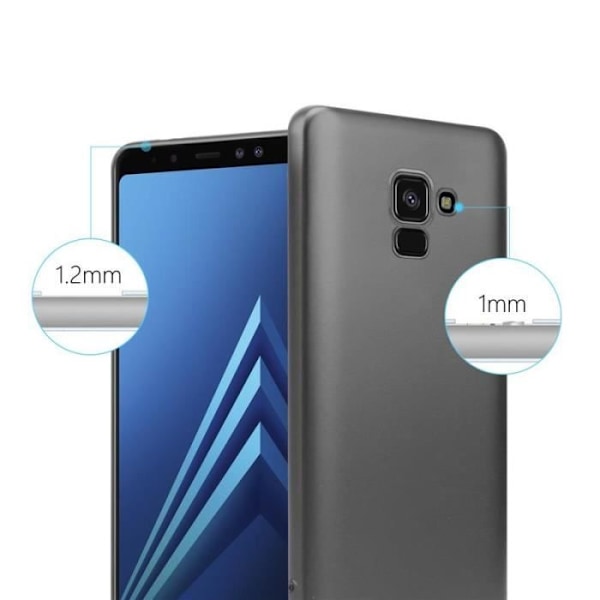Cadorabo Fodral fungerar med Samsung Galaxy A8 2018 i METALLIC GREY - Stötsäker och reptålig TPU silikonhölje - Ultra Slim