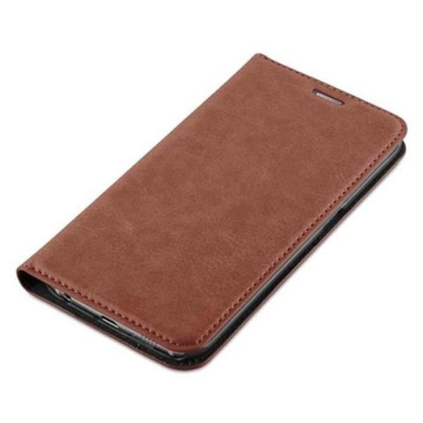 Samsung Galaxy S6 EDGE Fodral i MEDIUM BRUN från Cadorabo (INVISIBLE MAGNETIC CLOSURE Design) Fullt skyddsfodral med