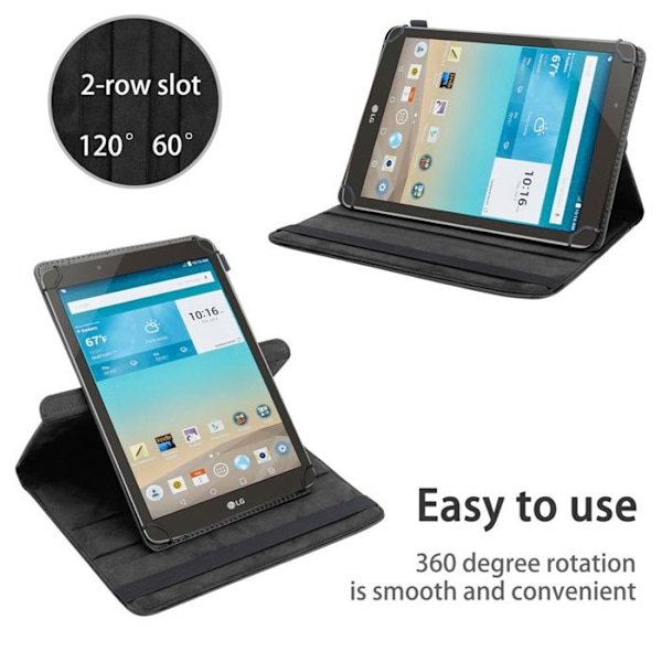 Fodral för LG G Pad F (8,0 tum) Etui i SVART Hölje Skydd 360 grader konstläder Plånbok Wallet Svart