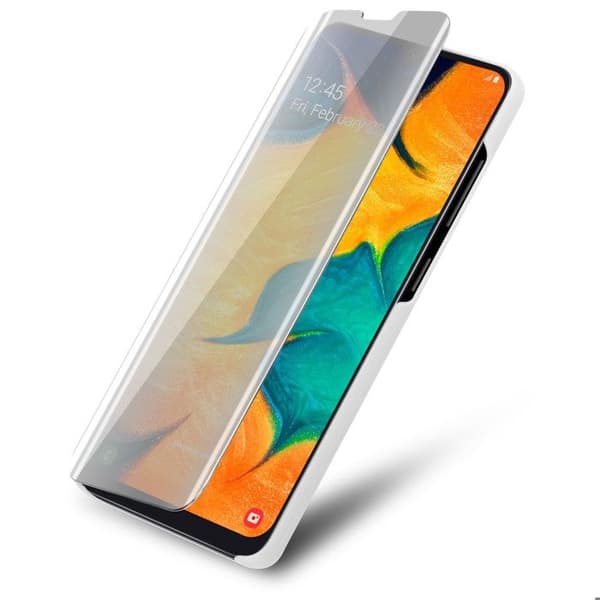 Skyddsfodral för Samsung Galaxy A20 / A30 / M10s i SILVER AGAT med spegel Grå