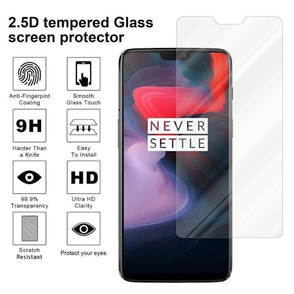 Härdat glas skyddsfilm för OnePlus 6 telefonskärm - CADORABO - TRANSP - Reptålig TRANS