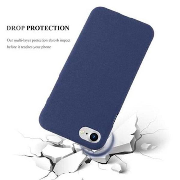 Apple iPhone 8 / 7 / 7S Fodral FROST MÖRKBLÅT Cadorabo FROST TPU Silikonskyddsfodral Skyddsfodral Ultra Slim Fin Bumper Mörkblå