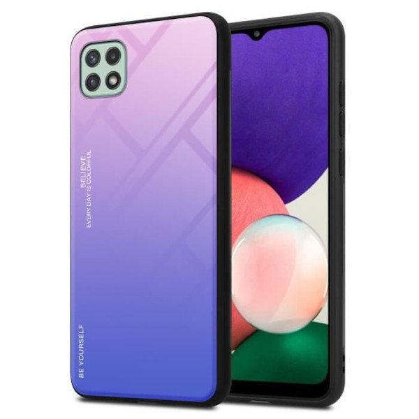 Coque - CADORABO - Samsung Galaxy A22 5G - Bicolor skydd - TPU - Halkskyddande ROSA, BLÅ