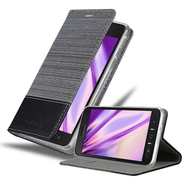 Plånboksfodral - CADORABO - Samsung Galaxy XCover 4s - Imiterat läder - Svart - Stativfunktion Svart