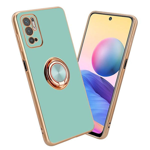 Fodral för Xiaomi RedMi NOTE 10 5G / POCO M3 PRO 5G Fodral i blank turkos - guld Flexibelt TPU silikonfodral med Grön